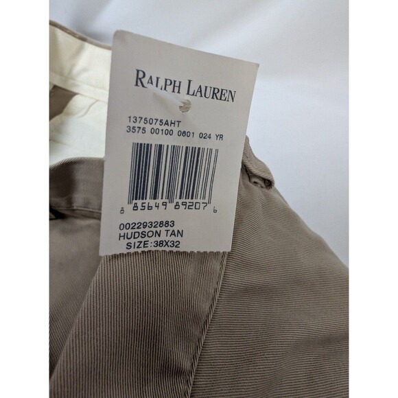 NWT Polo Ralph Lauren Mens Ethan Pants Chino Size 38X32 Tan - Picture 7 of 8